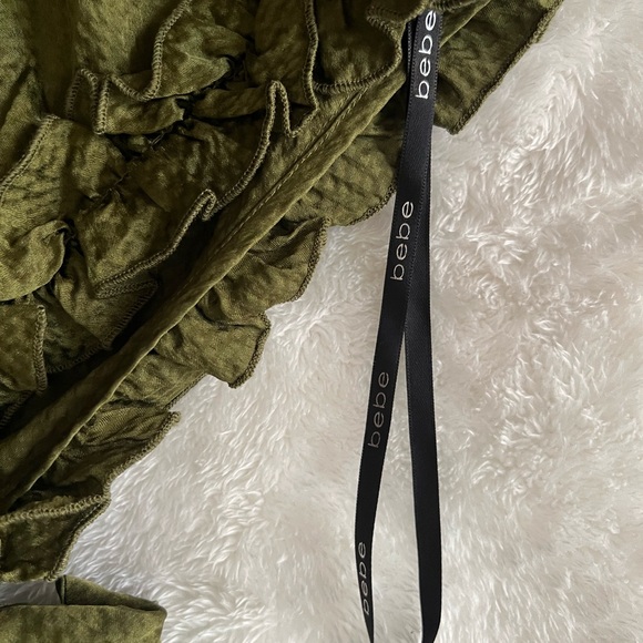 Bebe Olive Ruffle Tank Top - Picture 7 of 9